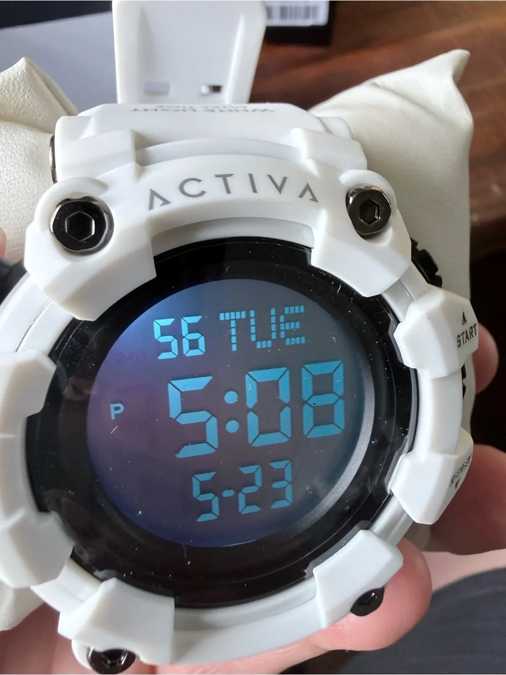 Ativa White Digital Sports Watch with Black Dial Accents